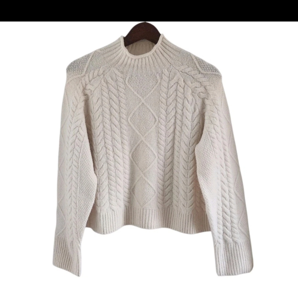 NWT J. Crew Cream Cable Knit Turtleneck Sweater